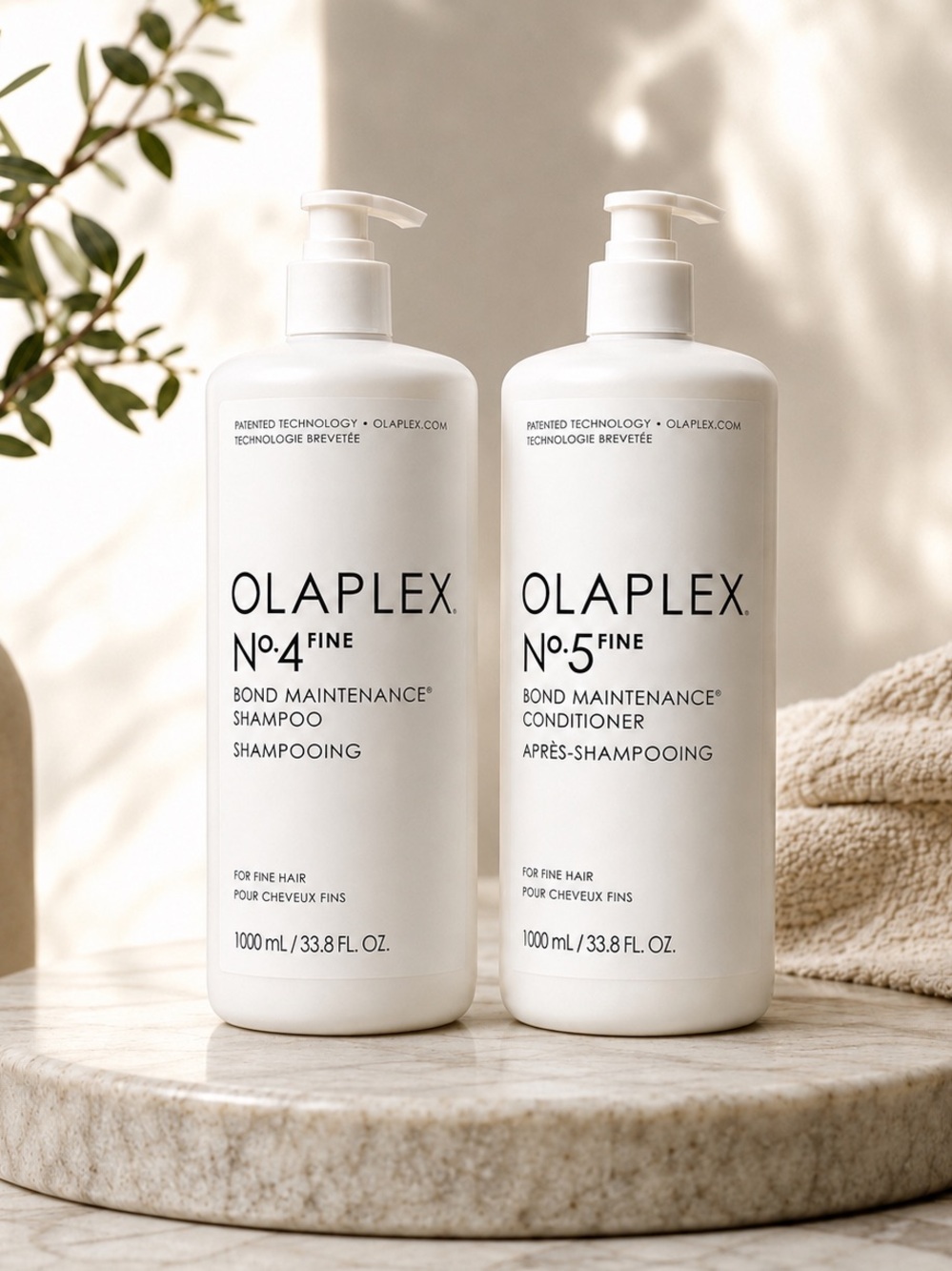 OLAPLEX No.4 Fine + No.5 Fine Liter Duo | NEW | 1000 ml Salon Size